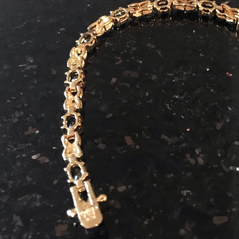 Black Sapphire & Diamond Tennis Bracelet - Picture 5 of 5
